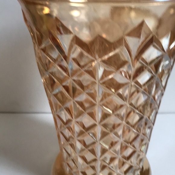 Vintage Marigold carnival iridescent trumpet vase - Picture 10 of 11